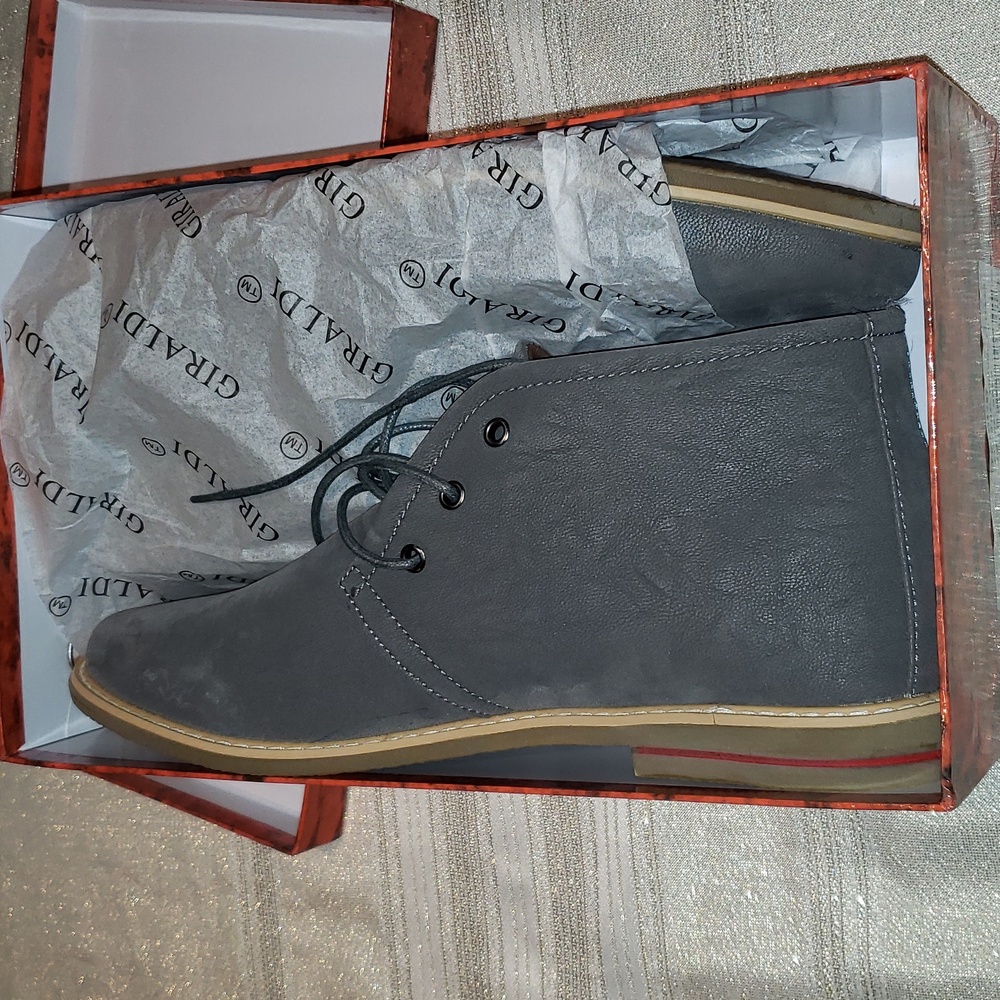 Giraldi NEW 'Danny-4' Chukka Boots Faux Suede NIB Grey Men's 13 - Picture 15 of 16